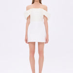 Low Shoulder Taffeta Mini Evening Dress - 9275C