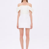 Low Shoulder Taffeta Mini Evening Dress - 9275C