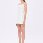Low Shoulder Taffeta Mini Evening Dress - 9275C
