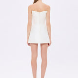 Low Shoulder Taffeta Mini Evening Dress - 9275C