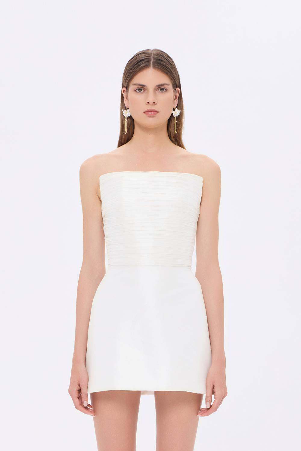 Low Shoulder Taffeta Mini Evening Dress - 9275C