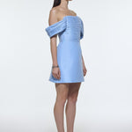 Low Shoulder Taffeta Mini Evening Dress - 9275C