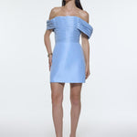 Low Shoulder Taffeta Mini Evening Dress - 9275C