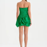 Volanlı Çiçekli Kısa Abiye Elbise - 26163C