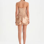 Volanlı Çiçekli Kısa Abiye Elbise - 26163C