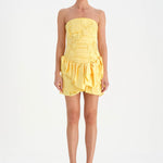 Volanlı Çiçekli Kısa Abiye Elbise - 26163C