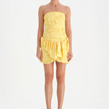 Volanlı Çiçekli Kısa Abiye Elbise - 26163C