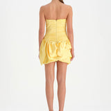 Volanlı Çiçekli Kısa Abiye Elbise - 26163C