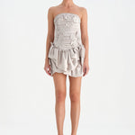 Volanlı Çiçekli Kısa Abiye Elbise - 26163C