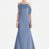 Bust Detailed Strapless Evening Dress - 26102C