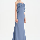 Bust Detailed Strapless Evening Dress - 26102C