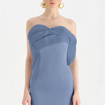Bust Detailed Strapless Evening Dress - 26102C