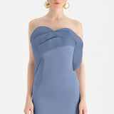 Bust Detailed Strapless Evening Dress - 26102C