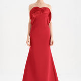Bust Detailed Strapless Evening Dress - 26102C