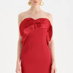Bust Detailed Strapless Evening Dress - 26102C
