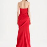 Bant Detaylı Drapeli Balık Abiye Elbise - 26021C