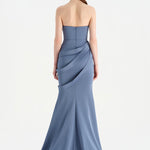 Bant Detaylı Drapeli Balık Abiye Elbise - 26021C