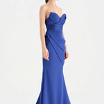 Bant Detaylı Drapeli Balık Abiye Elbise - 26021C