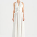 Chiffon Evening Dress with Neck Straps and Waist Detail - 26151C