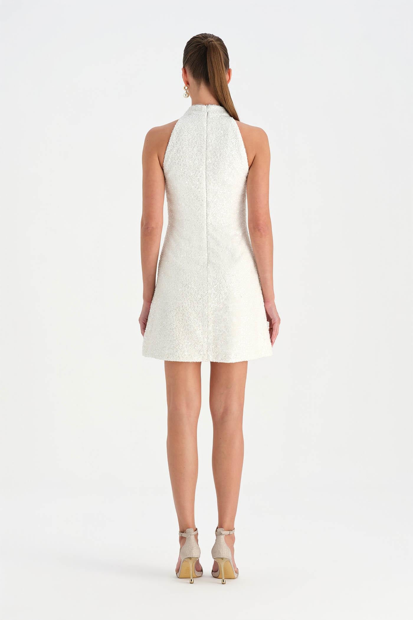 Halter Yaka Mini Abiye Elbise - 26061C