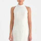 Halter Yaka Mini Abiye Elbise - 26061C