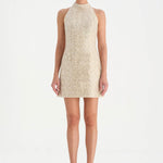 Halter Yaka Mini Abiye Elbise - 26061C