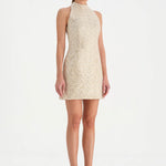 Halter Yaka Mini Abiye Elbise - 26061C