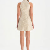 Halter Yaka Mini Abiye Elbise - 26061C