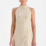 Halter Yaka Mini Abiye Elbise - 26061C