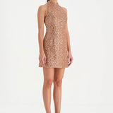 Halter Yaka Mini Abiye Elbise - 26061C