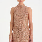 Halter Yaka Mini Abiye Elbise - 26061C