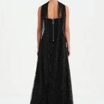 Corseted Stone Embroidered Evening Dress with Shawl - 26060C