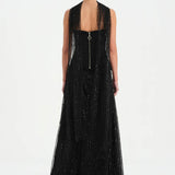 Corseted Stone Embroidered Evening Dress with Shawl - 26060C