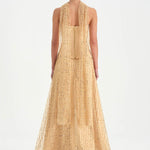 Corseted Stone Embroidered Evening Dress with Shawl - 26060C