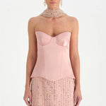 Corseted Stone Embroidered Evening Dress with Shawl - 26060C