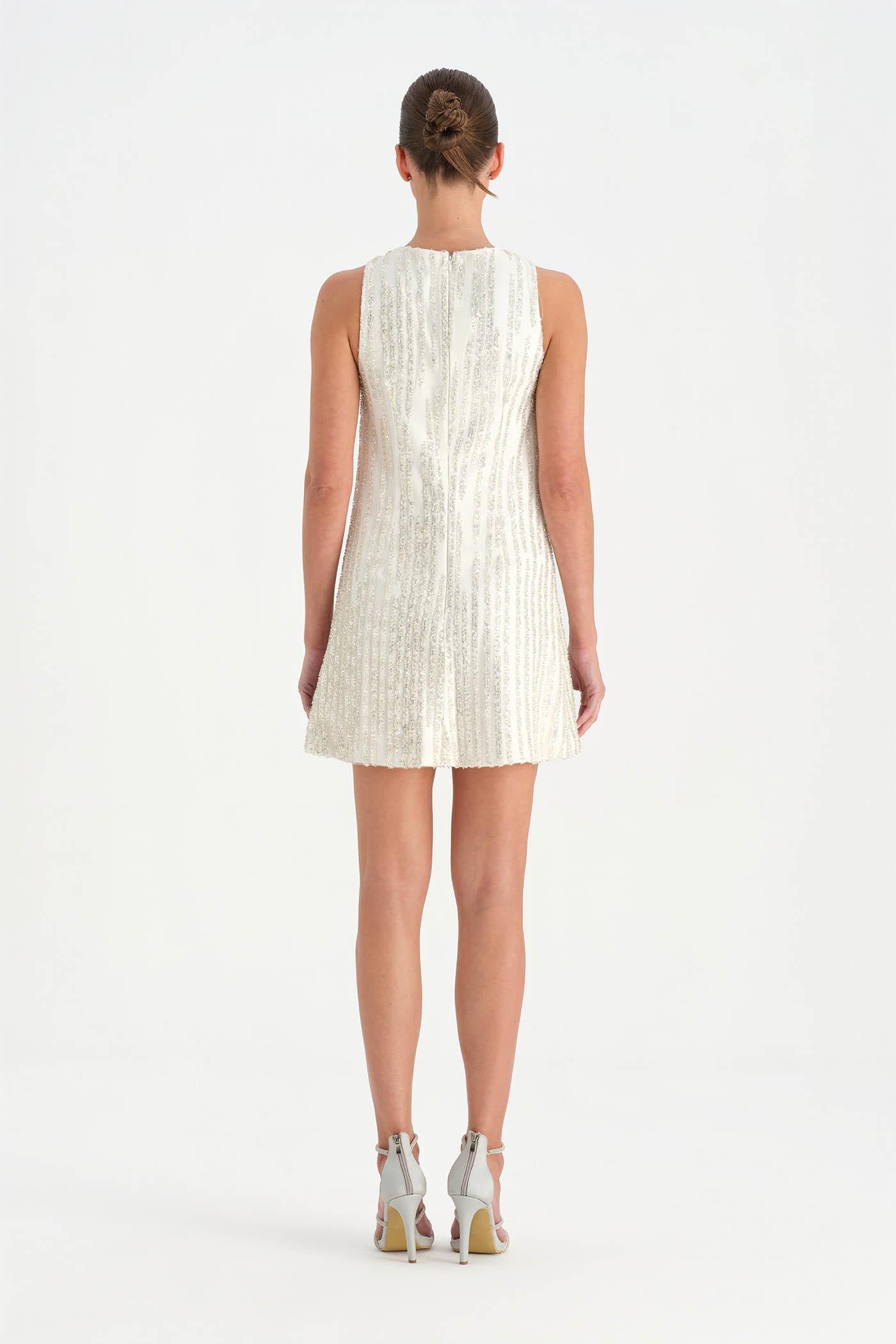 Taş İşlemeli Kısa Abiye Elbise - 26069C