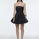Embroidered Fabric Strapless Mini Evening Dress - 9318C