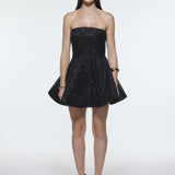 Embroidered Fabric Strapless Mini Evening Dress - 9318C