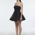 Embroidered Fabric Strapless Mini Evening Dress - 9318C
