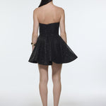 Embroidered Fabric Strapless Mini Evening Dress - 9318C