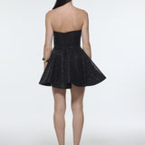 Embroidered Fabric Strapless Mini Evening Dress - 9318C