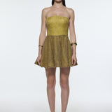 Embroidered Fabric Strapless Mini Evening Dress - 9318C