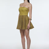 Embroidered Fabric Strapless Mini Evening Dress - 9318C