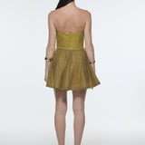 Embroidered Fabric Strapless Mini Evening Dress - 9318C