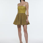 Embroidered Fabric Strapless Mini Evening Dress - 9318C