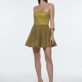Embroidered Fabric Strapless Mini Evening Dress - 9318C