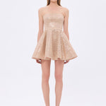 Embroidered Fabric Strapless Mini Evening Dress - 9318C