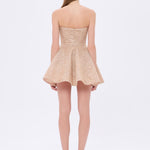 Embroidered Fabric Strapless Mini Evening Dress - 9318C