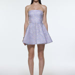 Embroidered Fabric Strapless Mini Evening Dress - 9318C