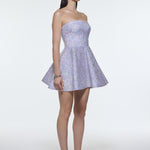 Embroidered Fabric Strapless Mini Evening Dress - 9318C
